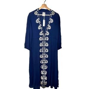 PPLA Clothing Boho Blue Maxi Dress NWT Medium